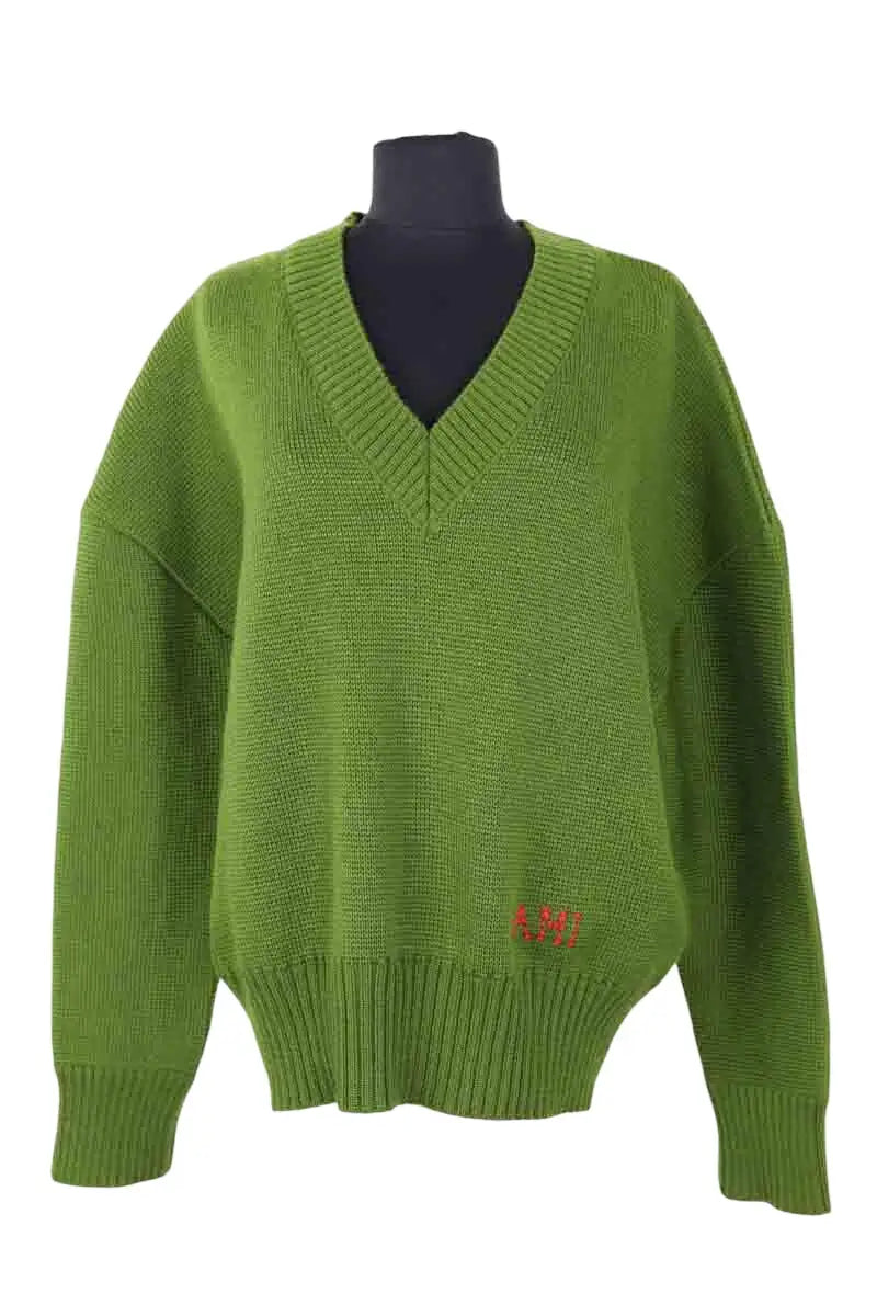 Pull Ami Vert en Laine, taille M - Seconde Main