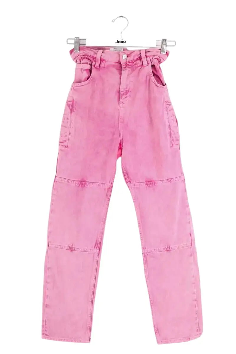 Jean droit Iro Rose en Coton, taille XS - Seconde Main