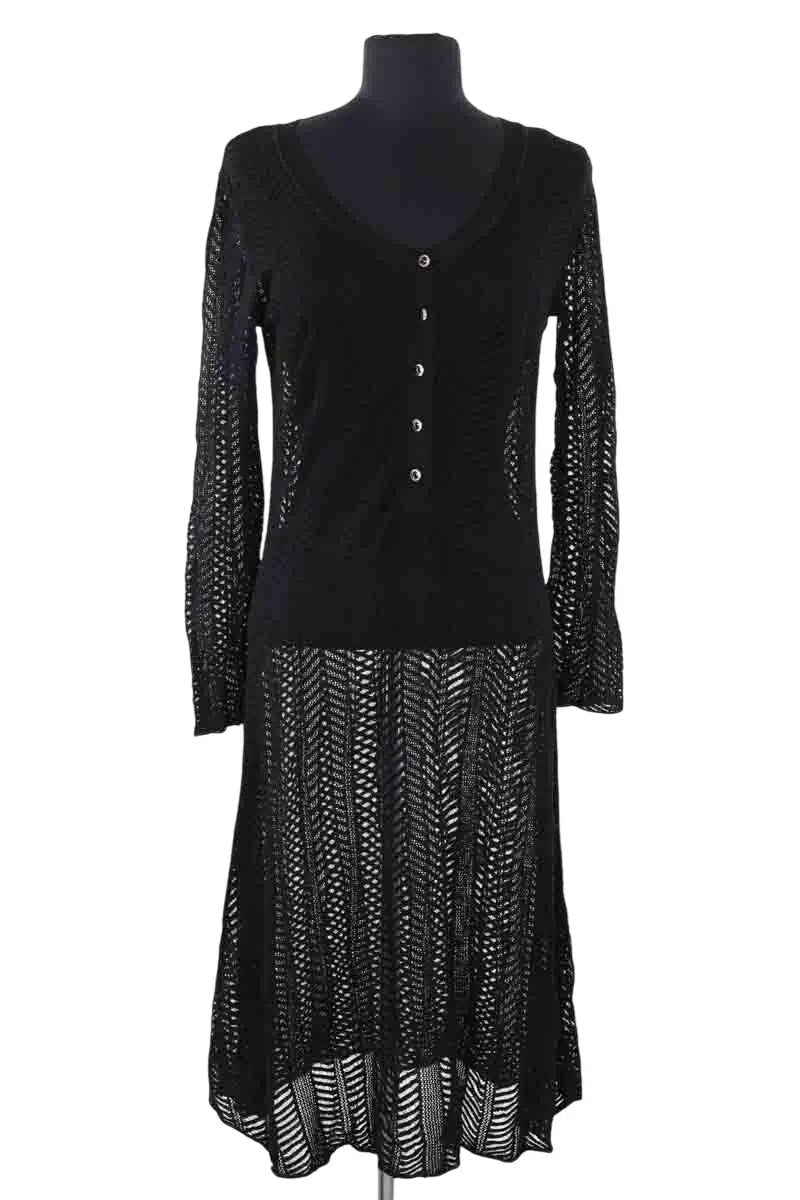 Robe The Kooples Noir en Synthétique, taille M - Seconde Main