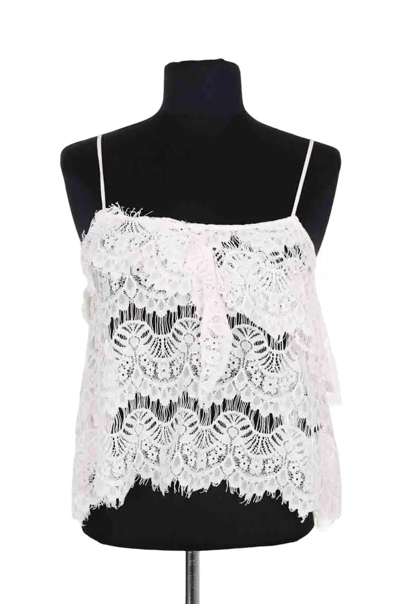 Top sans manche The Kooples Blanc en Viscose, taille XXS - Seconde Main