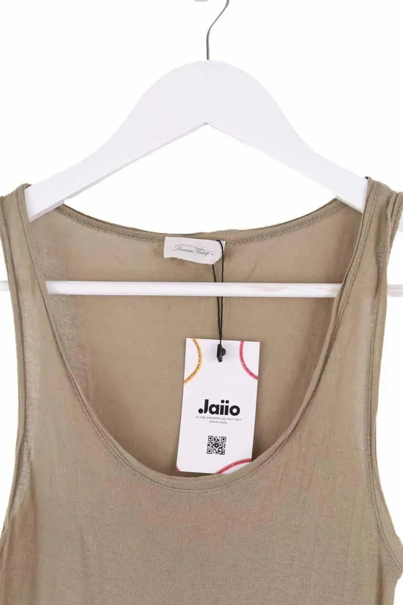 Top sans manche American Vintage Kaki en Viscose