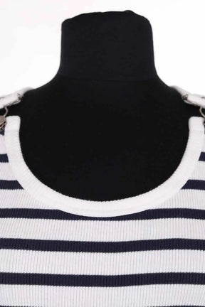 Top sans manche Jean Paul Gaultier Marine en Coton