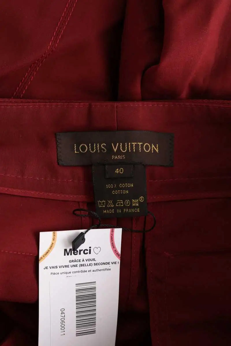 Pantalon Louis Vuitton Bordeaux en Coton