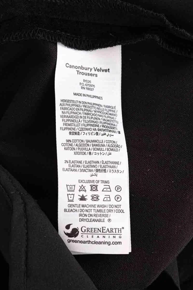 Pantalon droit Boden Noir en Velours