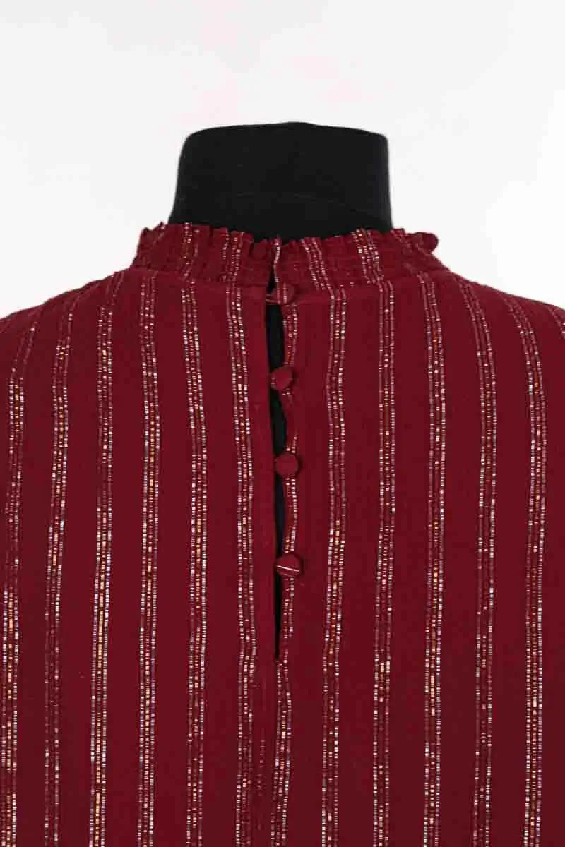 Robe Sézane Bordeaux en Soie
