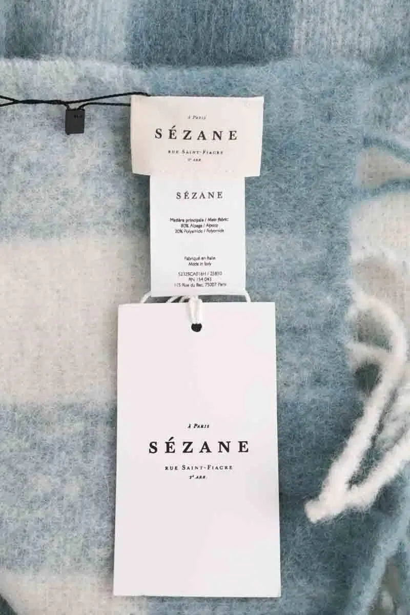 Écharpe Sézane Bleu en Laine