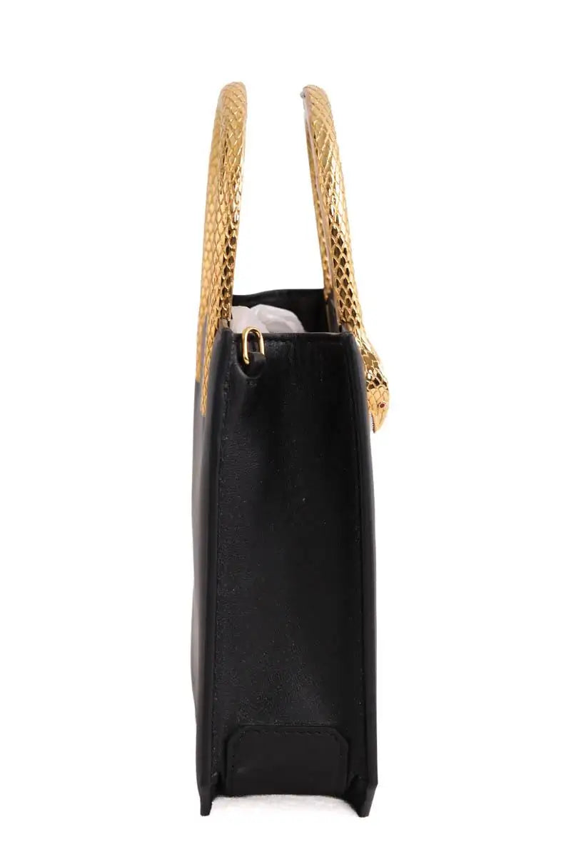 Serpentine Cabas Bulgari Noir en Cuir