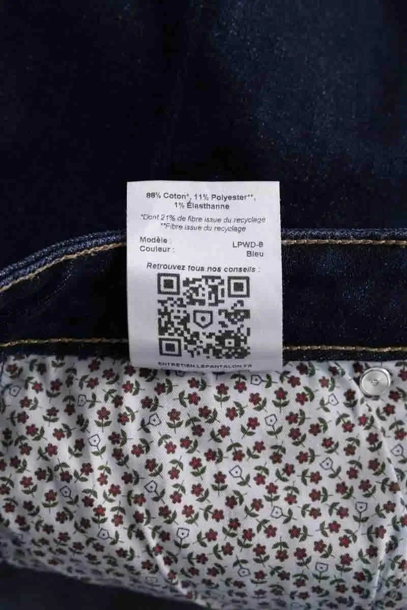 Jean droit Lepantalon Bleu en Coton