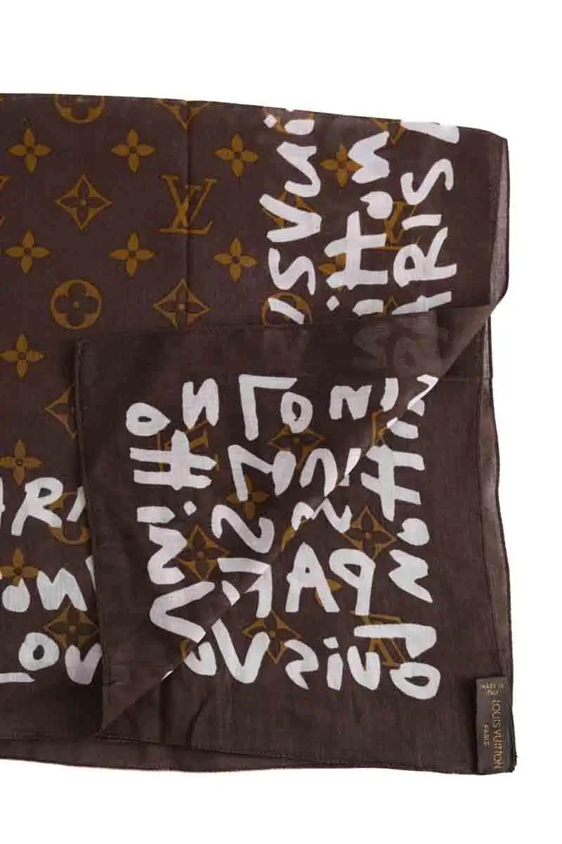 Carré Louis Vuitton Marron en Coton