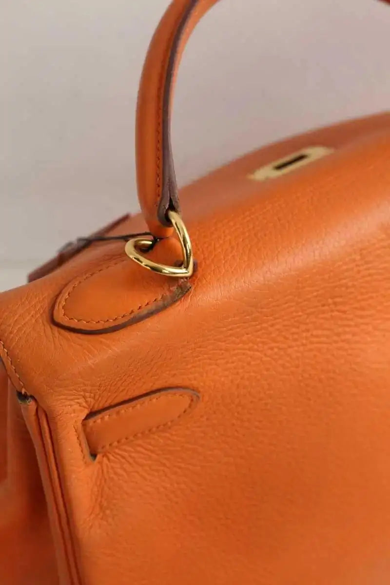 Sac porté épaule Hermès Orange en Cuir