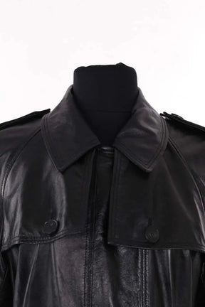 Manteau Dior Noir en Cuir