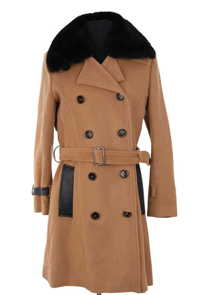 Manteau The Kooples Beige en Laine, taille XS - Seconde Main