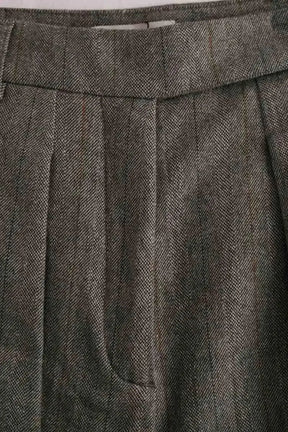 Pantalon droit Momoni Gris en Laine