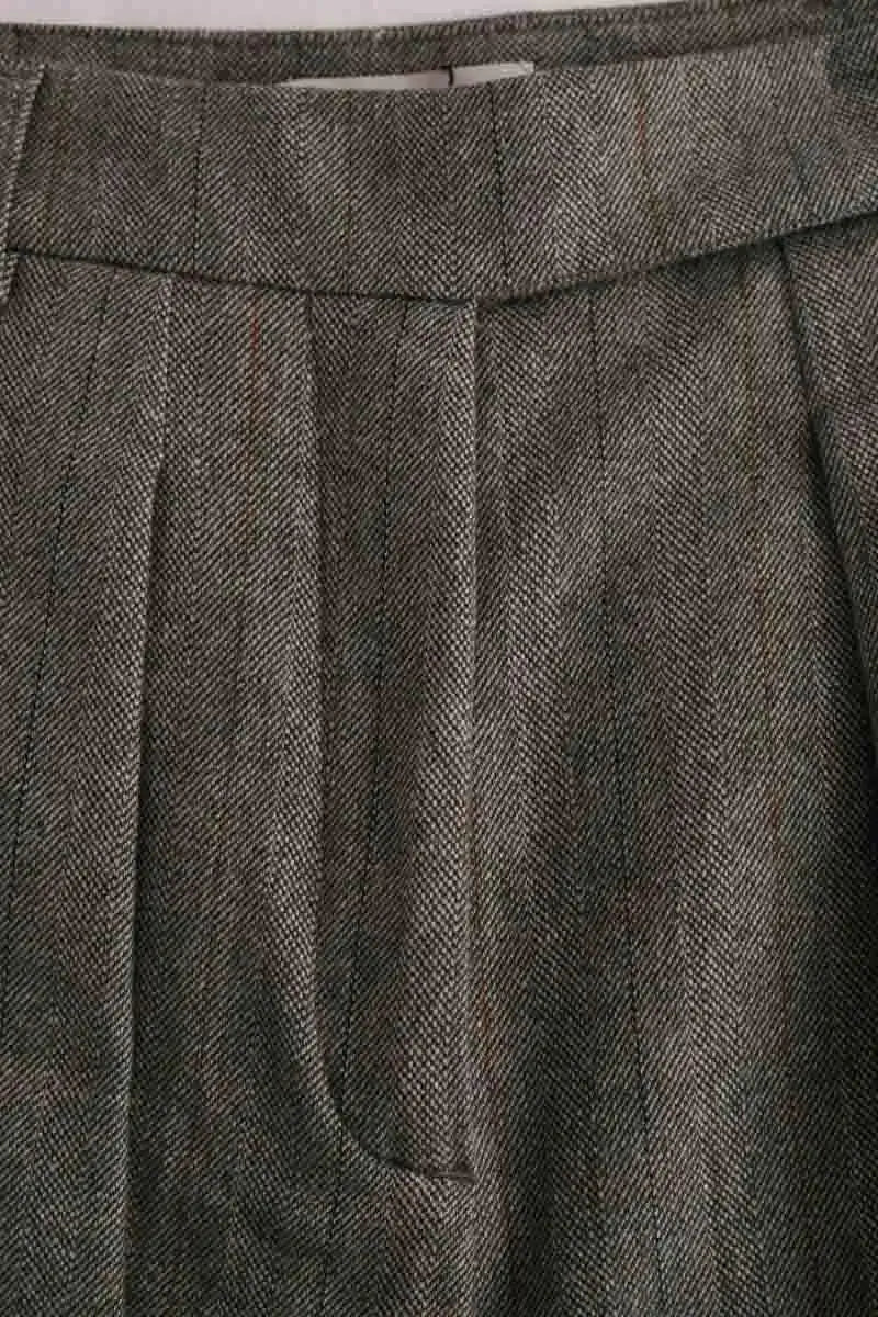 Pantalon droit Momoni Gris en Laine