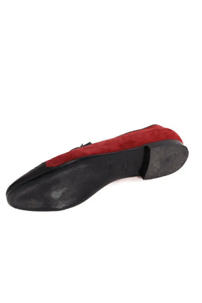 Ballerines Longchamp Bordeaux en Daim