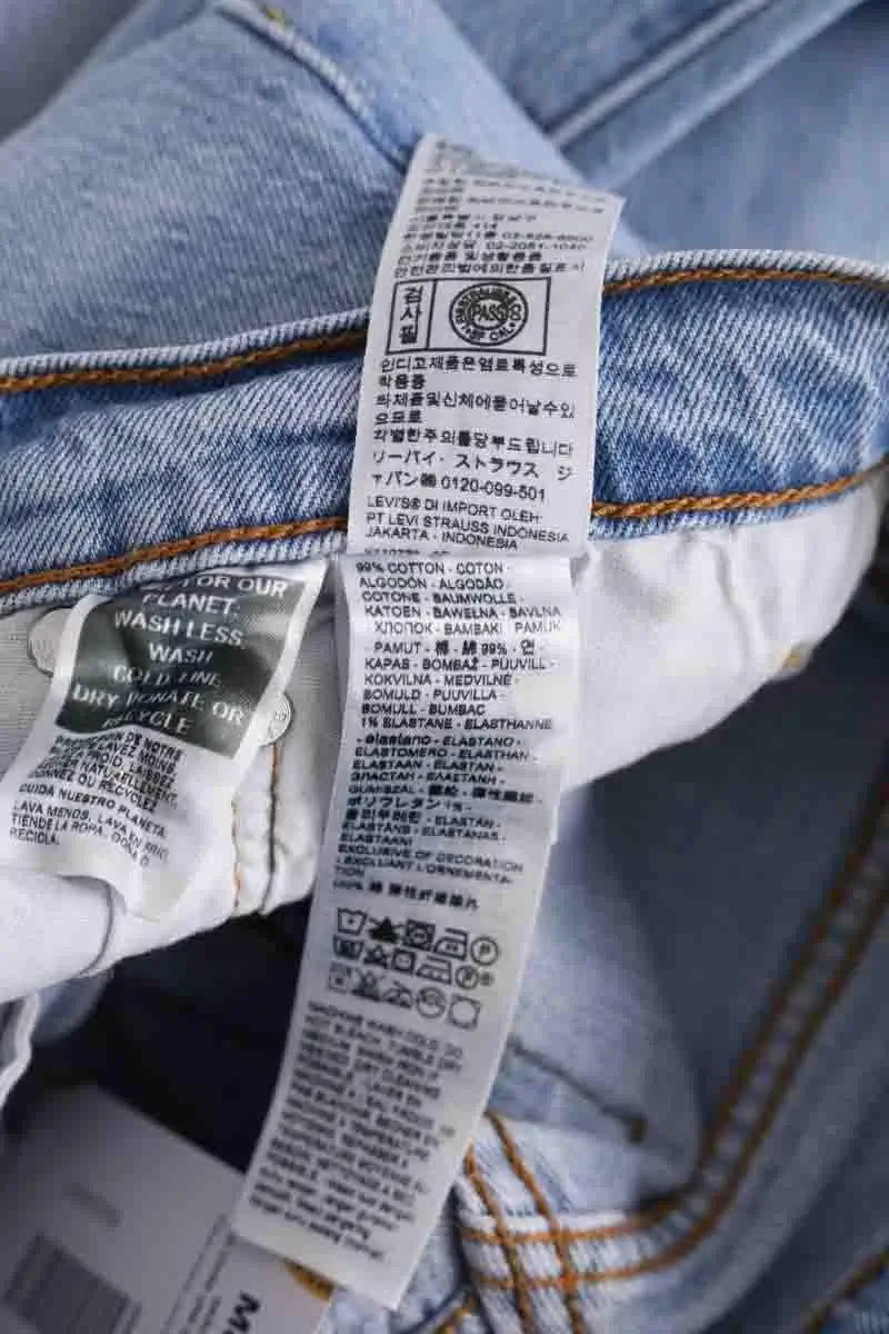 Jean droit Levi's 501 Bleu en Coton