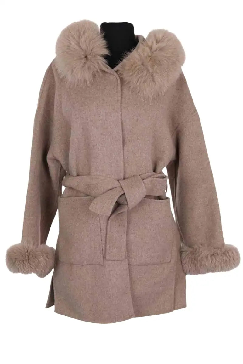 Manteau Max Mara Beige en Laine, taille XXS - Seconde Main