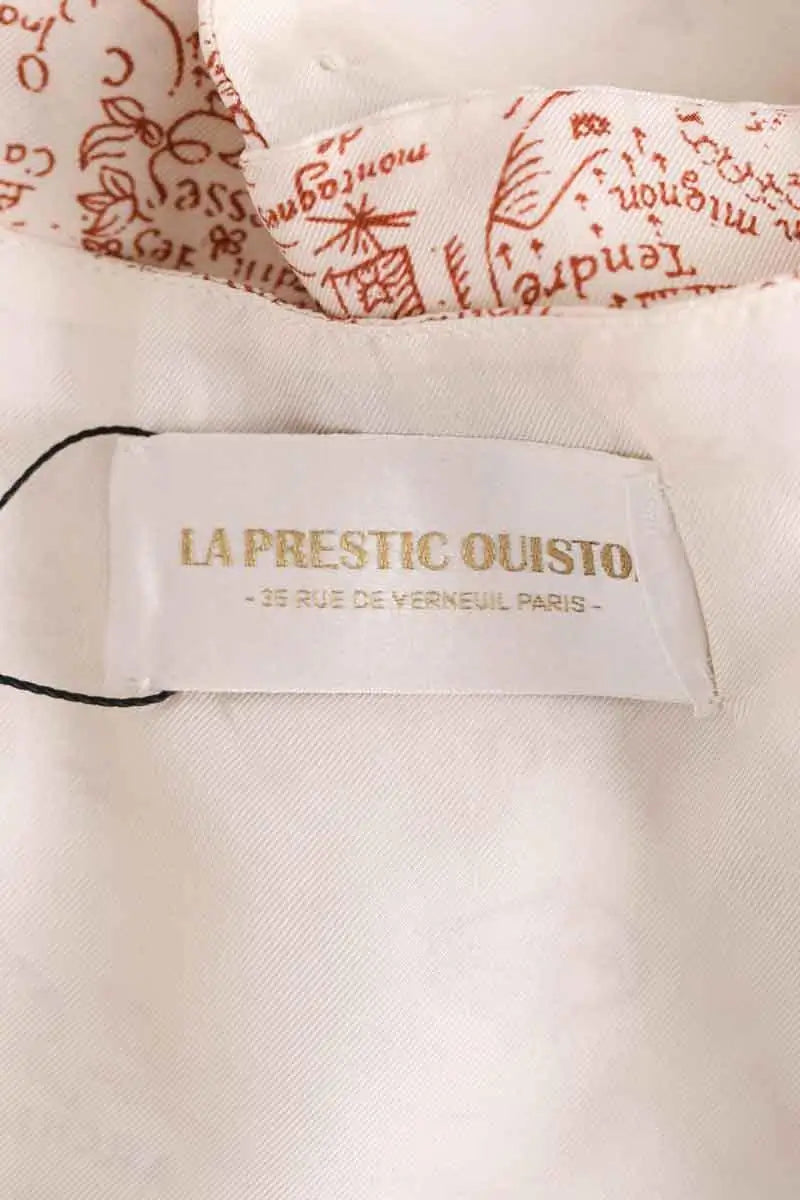 Top sans manche La Prestic Ouiston Beige en Soie