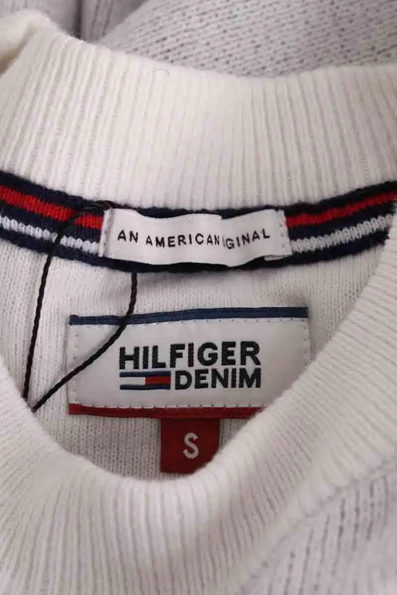 Pull Tommy Hilfiger Gris en Coton