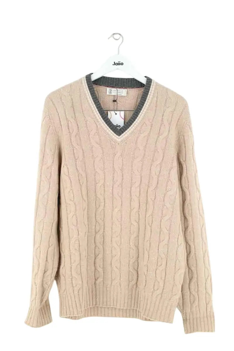 Pull Brunello Cucinelli Beige en Cachemire, taille L - Seconde Main