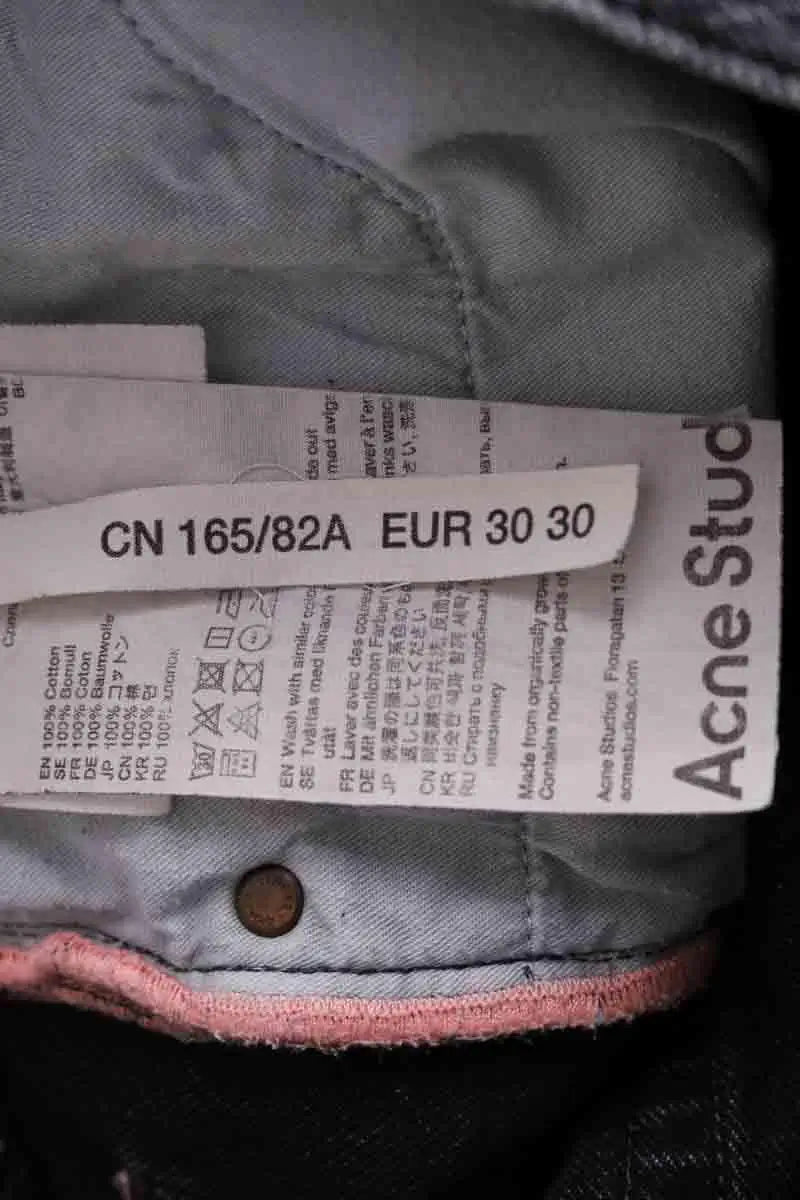 Jean droit Acne Studios Anthracite en Coton