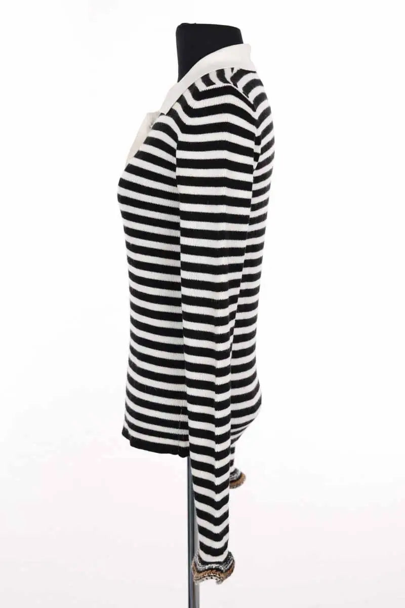 Pull rayé blanc et Pinko Noir en Synthétique