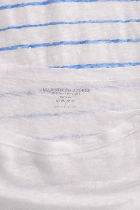 T-shirt Majestic Filatures Blanc en Lin