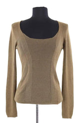Top Prada Kaki en Cachemire, taille M - Seconde Main
