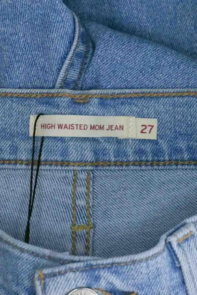 Jean droit Levi's High waisted mom jean Bleu en Coton