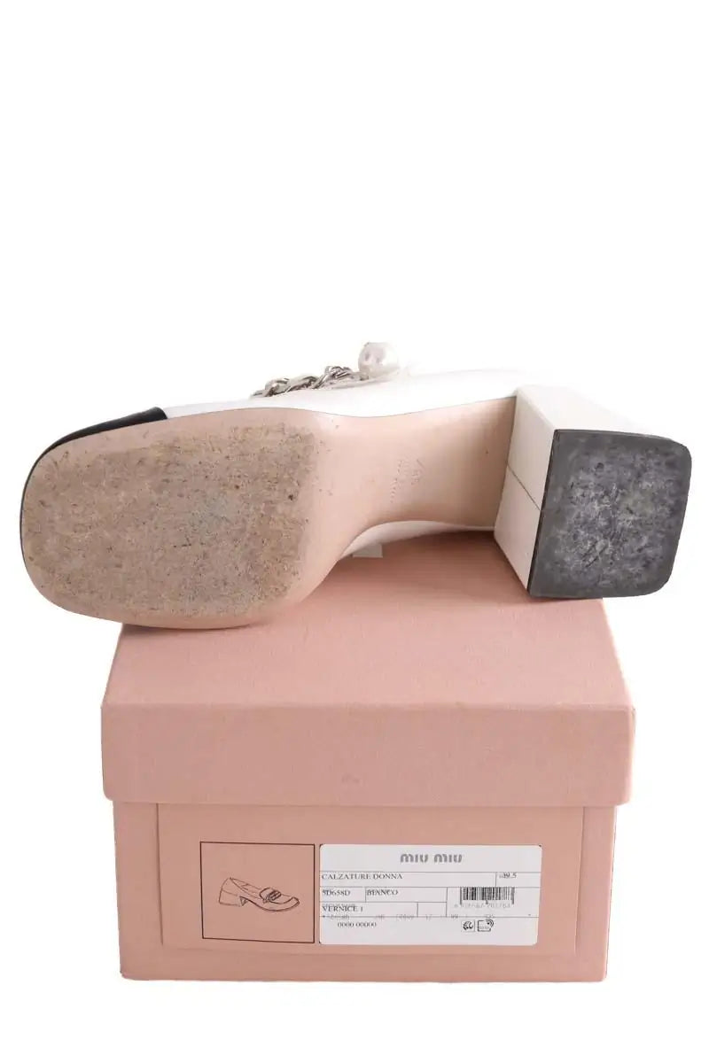 Talons Miu Miu Blanc en Cuir verni