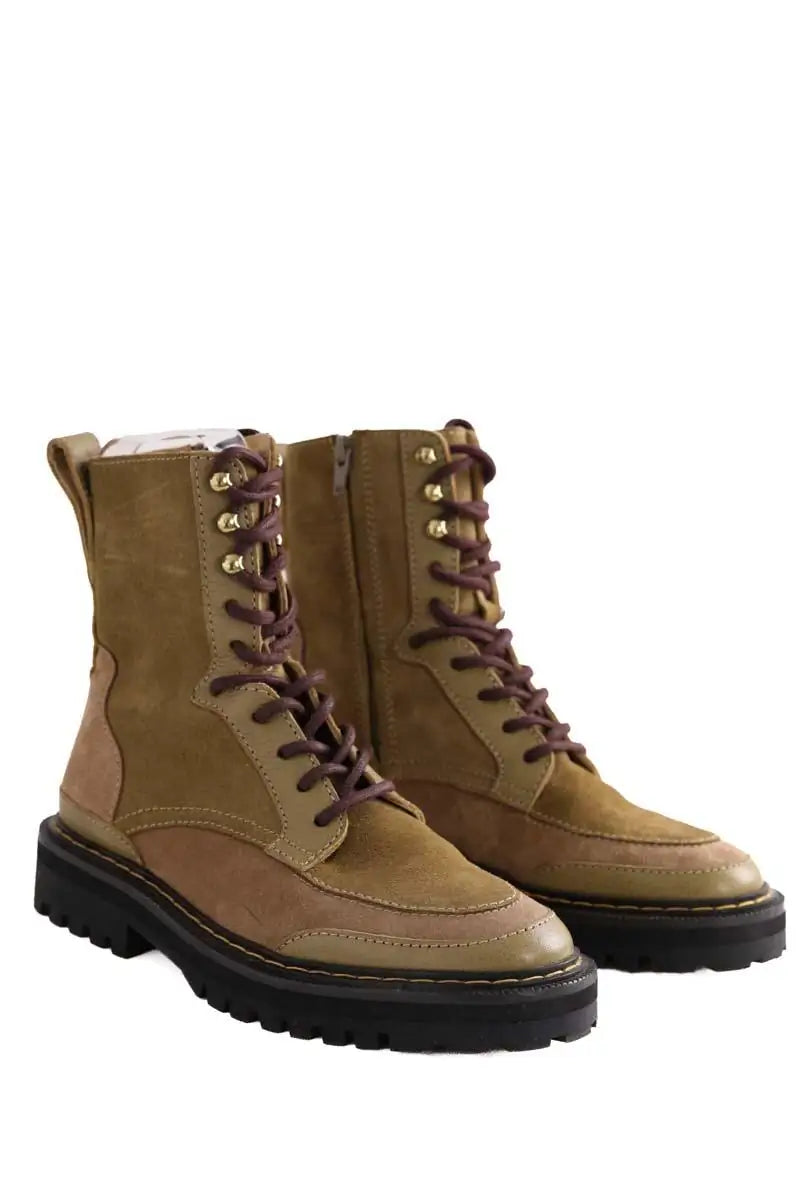 Boots à lacets Claris Virot Beige en Daim