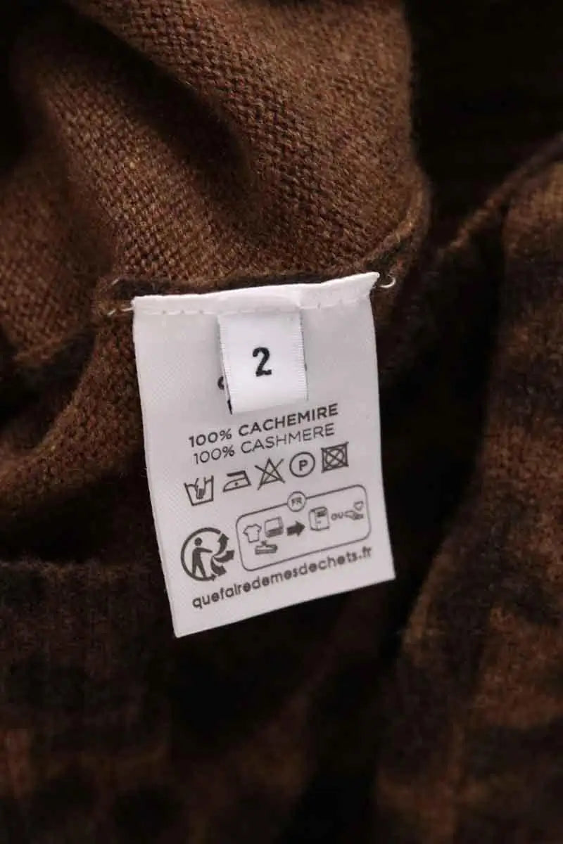 Pull à motif léopard Kujten Marron en Cachemire