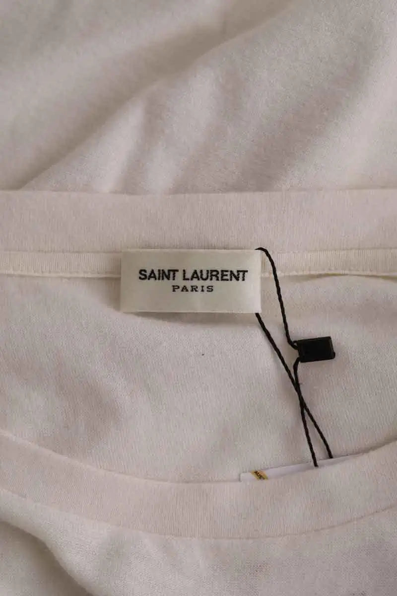 T-shirt Saint Laurent Ecru en Coton