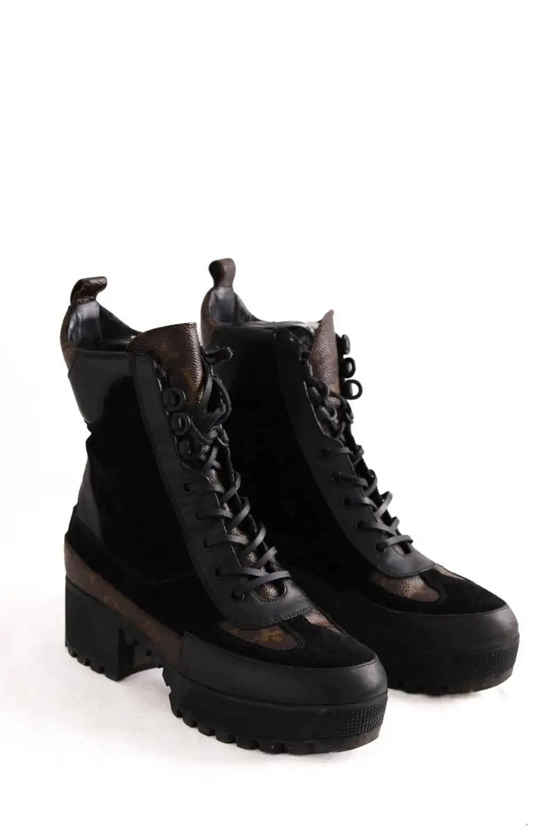 Boots à lacets Louis Vuitton Noir en Cuir
