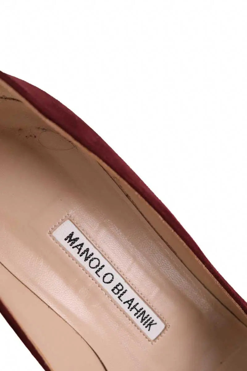 Talons Manolo Blahnik Bordeaux en Cuir