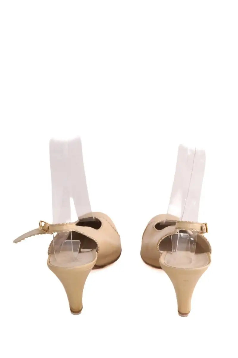 Talons Chanel Beige en Cuir