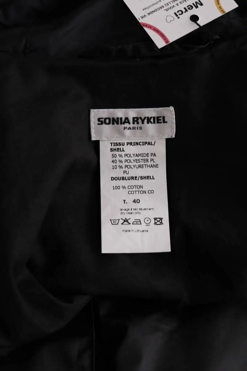 Manteau Sonia Rykiel Noir en Synthétique