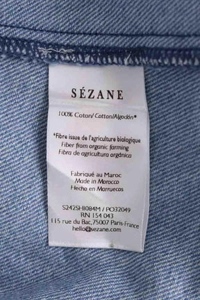 Chemise Sézane Bleu en Coton