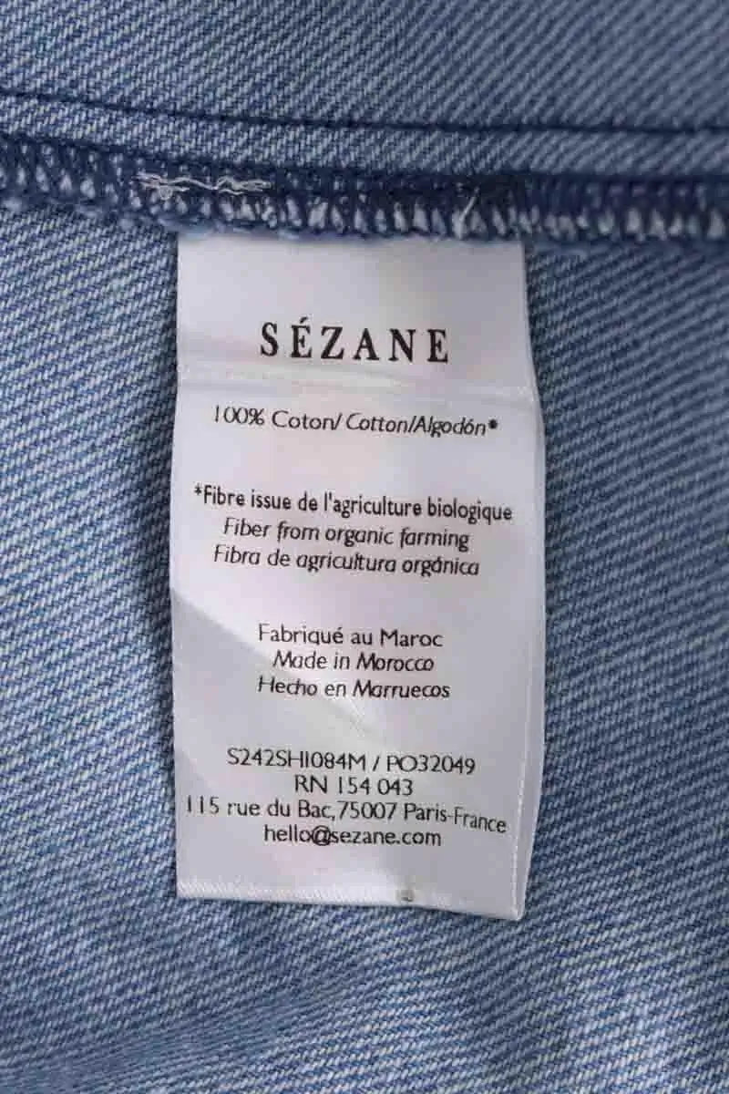 Chemise Sézane Bleu en Coton