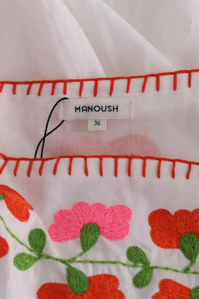 Robe brodé Manoush Blanc en Coton
