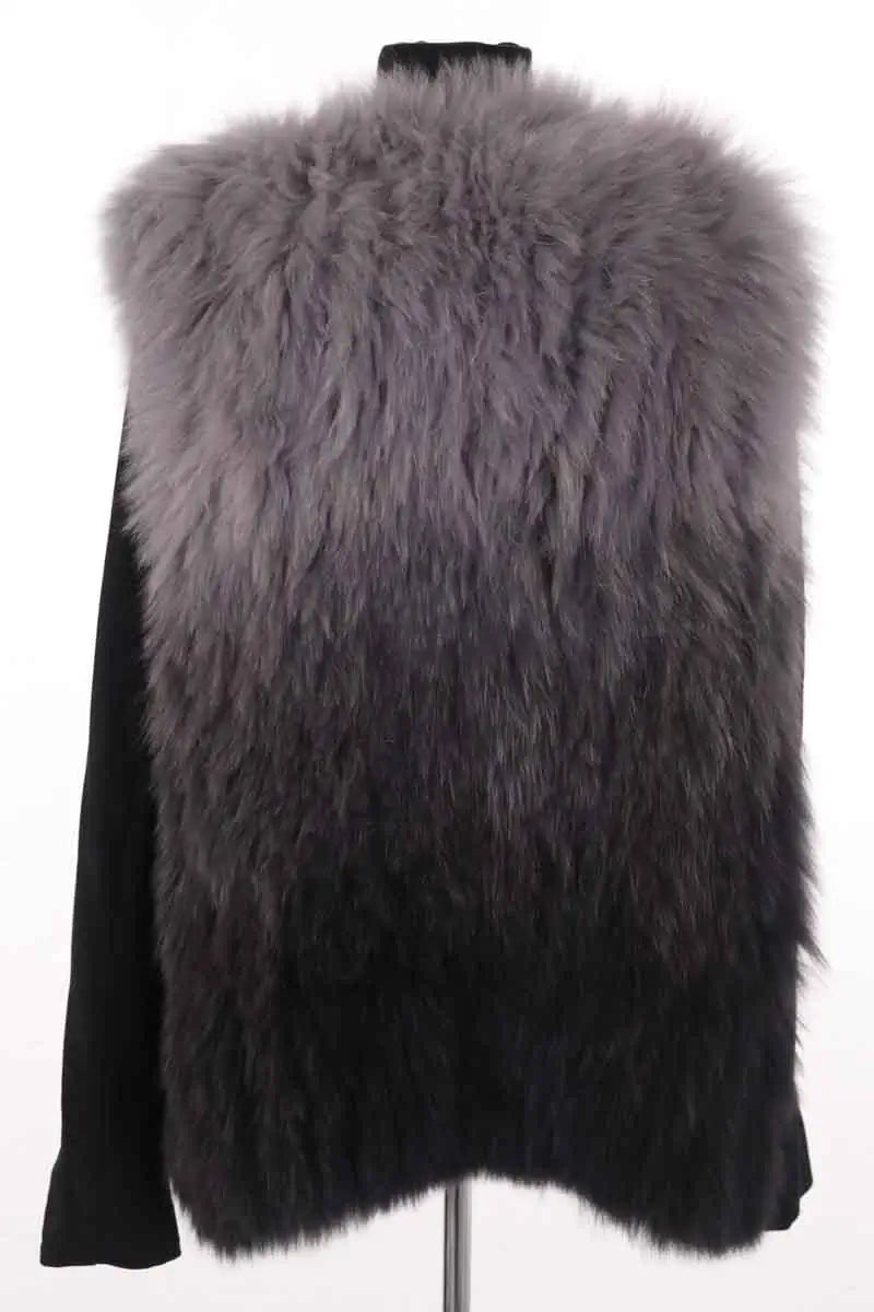 Manteau Maje Gris en Fourrure