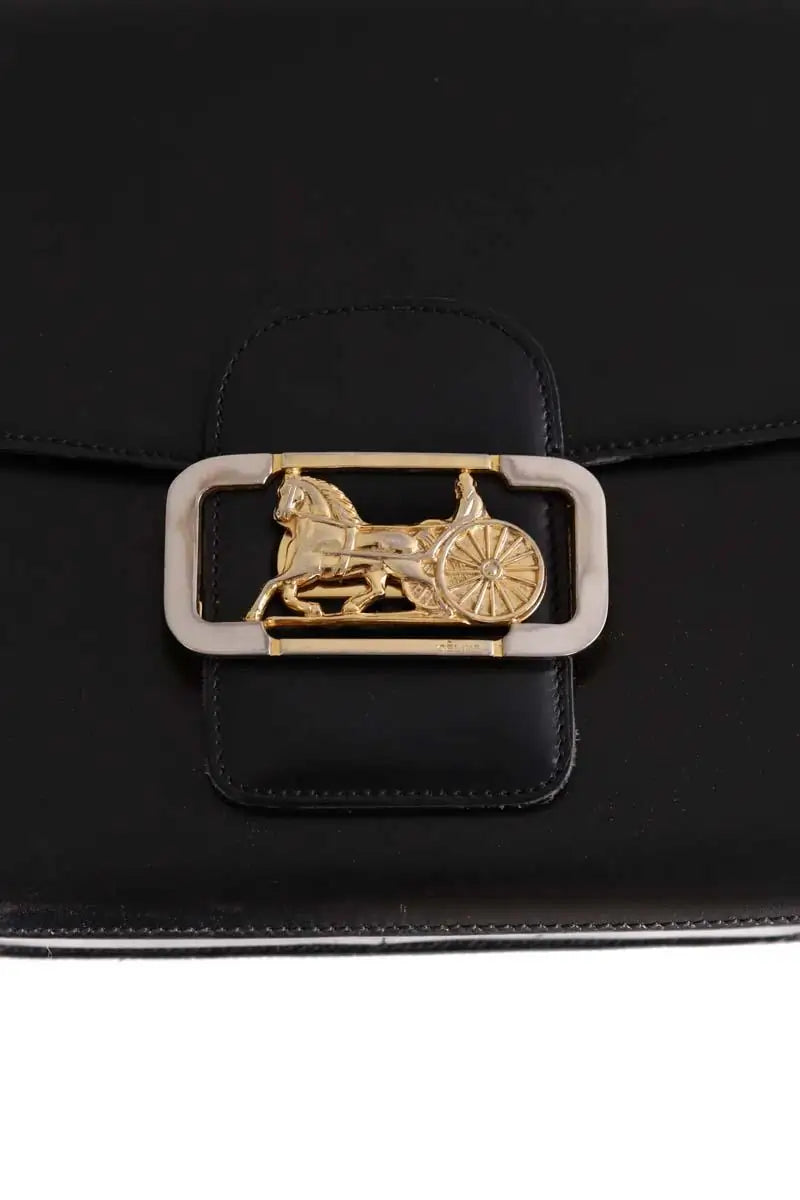 Sac à bandoulière Celine Triomphe vintage Noir en Cuir