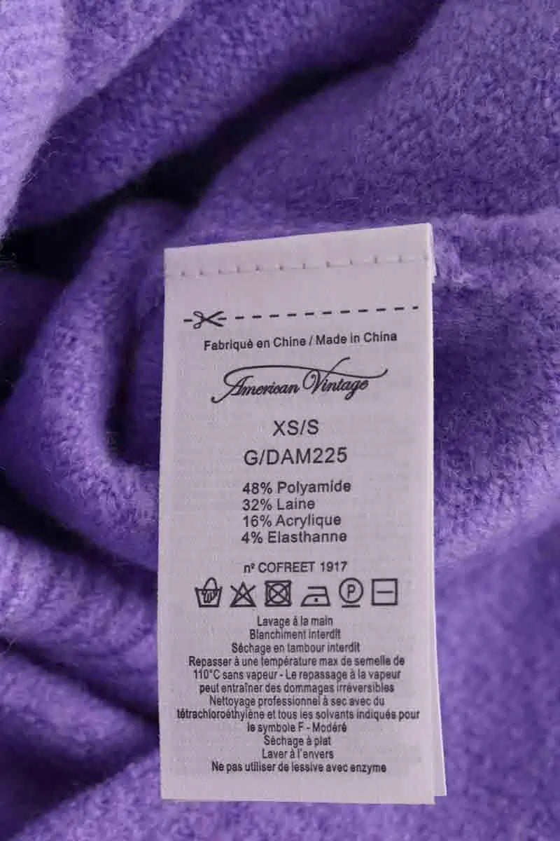 Pull American Vintage Violet en Synthétique