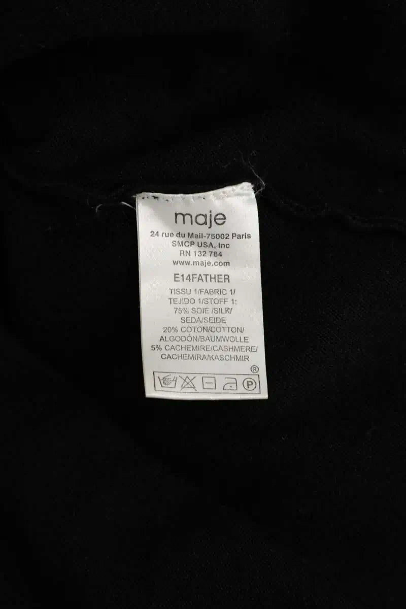T-shirt Maje Noir en Soie