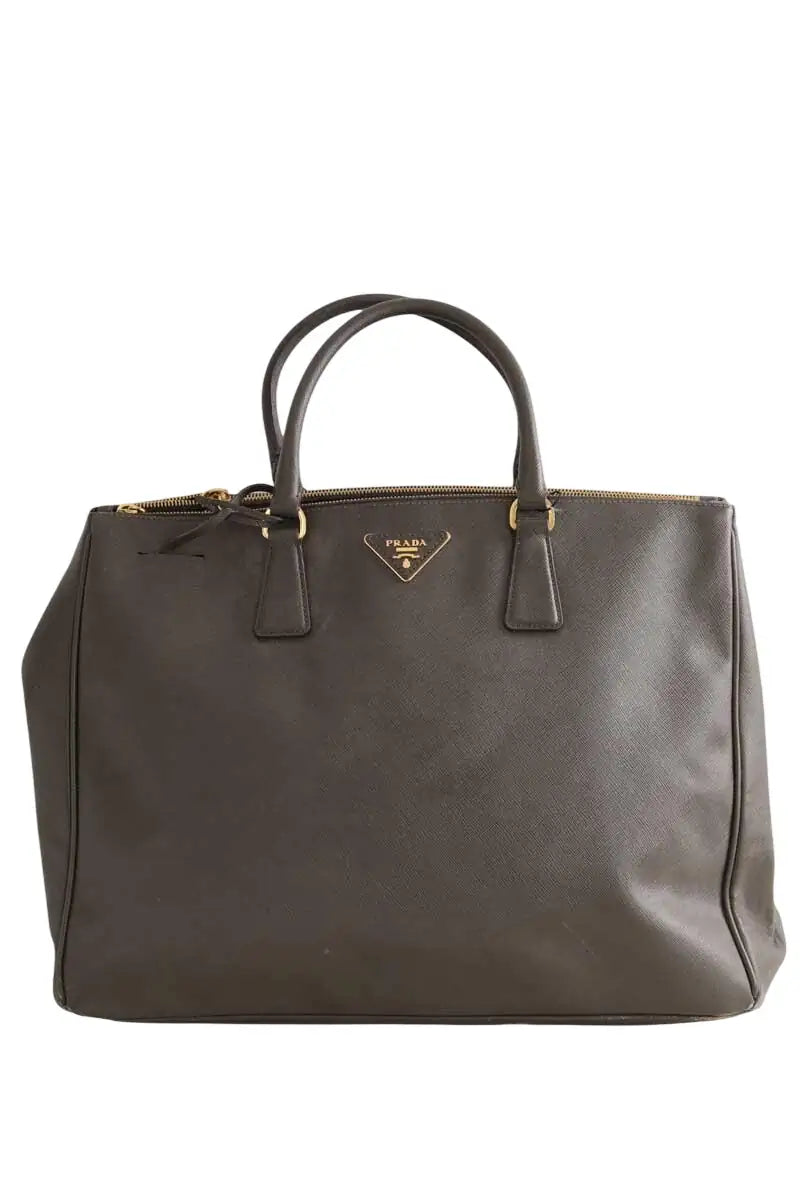 Cabas Prada Galleria Kaki en Cuir - Seconde Main