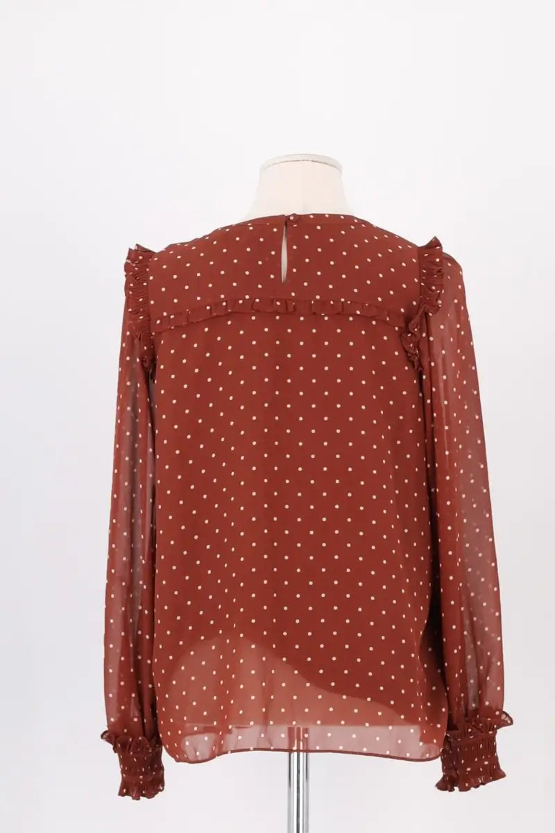 Blouse à pois Sézane Marron en Viscose