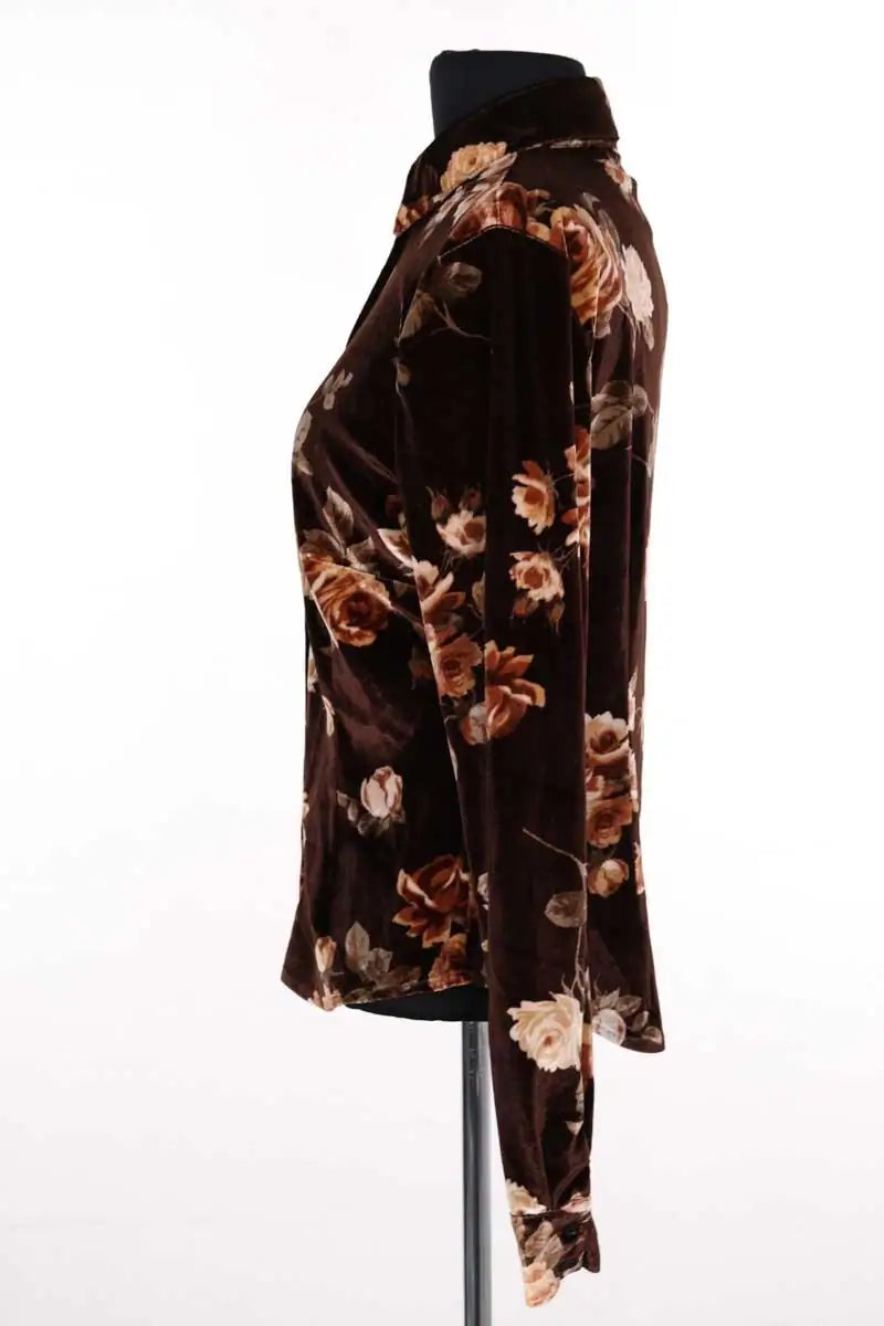 Chemise Rouje Marron en Velours