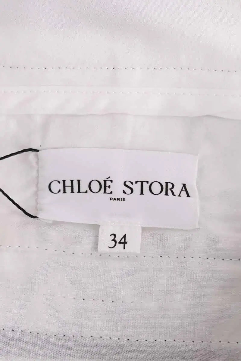 Pantalon droit Chloé Stora Beige en Coton