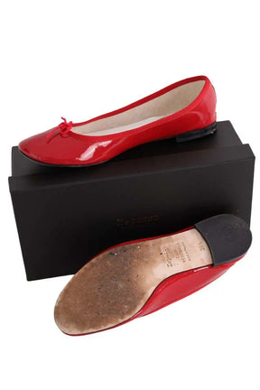 Ballerines Repetto Rouge en Cuir