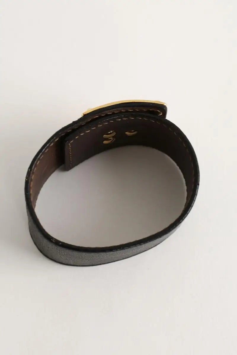 Bracelet Fendi Noir en Cuir
